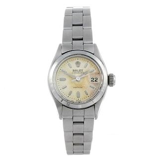 ROLEX - a lady's Oysterdate Precision bracelet watch. Circa 1956. Stainless steel case. Reference 64