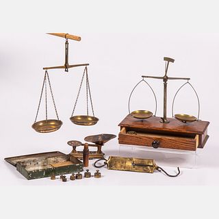 A Group of Four English and German Scales and Weights