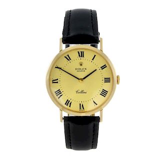 ROLEX - a gentleman's Cellini wrist watch. 18ct yellow gold case. Reference 4112, serial 4306743. Si
