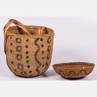 Two Yanomami Tribal Woven Baskets