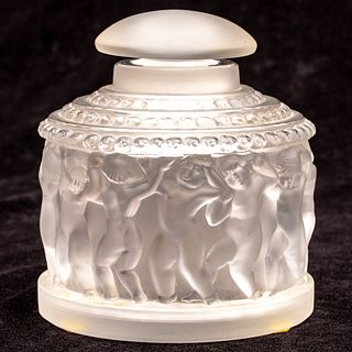 Lalique L'Enfant Pattern Crystal Jar