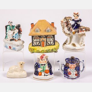 Six Staffordshire Pottery Figures