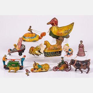 American and German Tin Lithograph Windup Toys