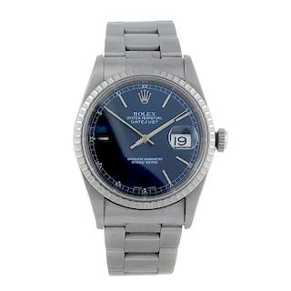 ROLEX - a gentleman's Oyster Perpetual Datejust bracelet watch. Circa 2002. Stainless steel case wit
