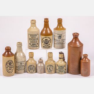 Eleven American Stoneware Bottles
