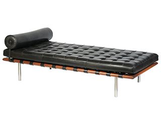 Knoll Barcelona Black Leather Couch / Daybed
