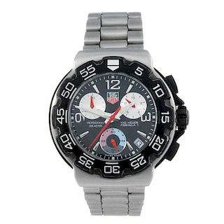 TAG HEUER - a gentleman's Formula 1 chronograph bracelet watch. Stainless steel case with calibrated