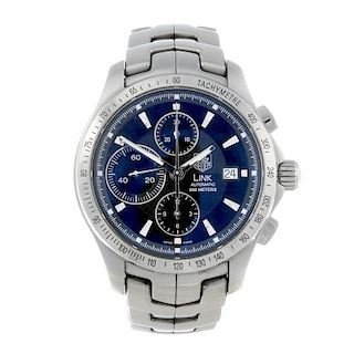 TAG HEUER - a gentleman's Link chronograph bracelet watch. Stainless steel case with exhibition case