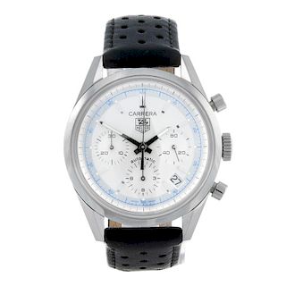 TAG HEUER - a gentleman's Carrera chronograph wrist watch. Stainless steel case. Reference CV2110-0,