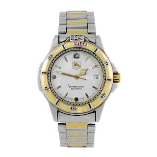 TAG HEUER - a gentleman's 4000 Series bracelet watch. Stainless steel case with gold plated calibrat