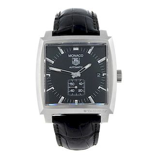 TAG HEUER - a gentleman's Monaco wrist watch. Stainless steel case with exhibition case back. Refere