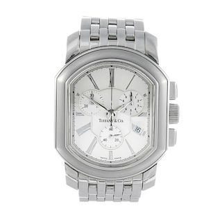 TIFFANY & CO. - a gentleman's chronograph bracelet watch. Stainless steel case. Numbered 0N0220160.