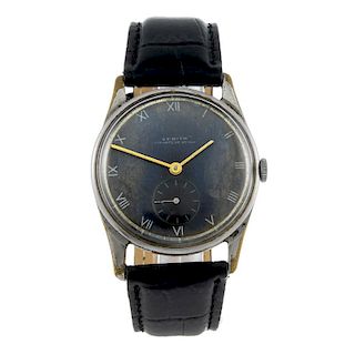 ZENITH - a gentleman's wrist watch. Nickel plated case with stainless steel case back. Numbered 8364
