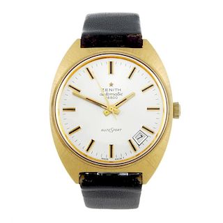 ZENITH - a gentleman's Autosport wrist watch. Gold plated case with stainless steel case back. Numbe