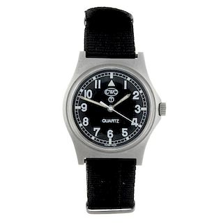 CWC - a gentleman's military issue wrist watch. Stainless steel case, stamped with British Broad Arr