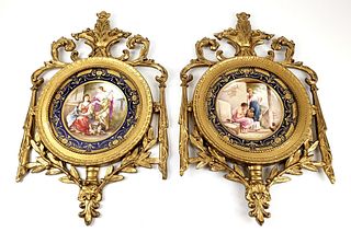 Pair of Magnificent 19th C. Framed Royal Vienna Porcela