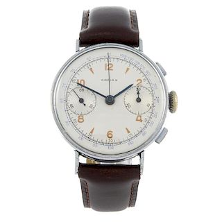 NOBLEX - a gentleman's chronograph wrist watch. Nickel plated case with stainless steel case back. N