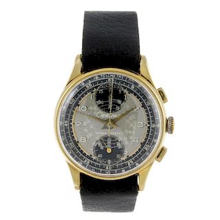 OPTIMA - a gentleman's chronograph wrist watch. Gold plated case. Numbered 1511. Signed manual wind