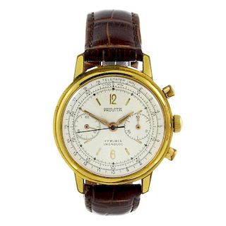 PROVITA - a gentleman's chronograph wrist watch. Gold plated case with stainless steel case back. Un