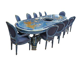 Magnificent Large Custom Italian Hand Painted Dining