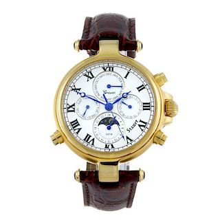 STAUER - a gentleman's Graves 33 wrist watch. Gold plated case with exhibition case back. Numbered D