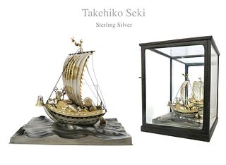 Takehiko Seki Japanese Sterling Silver Treasure Ship