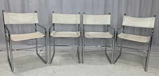 Set 4 Chrome & Vinyl Strap Chairs