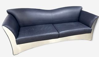 Post Modern Memphis Style Navy Sofa 
