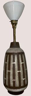 Oversized Mid Century Pottery Lamp 