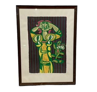 NAFTAIL BEZEM Mid Century Lithograph Abstract Woman 35/75