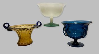 Collection Venetian Glass Compote Vases 