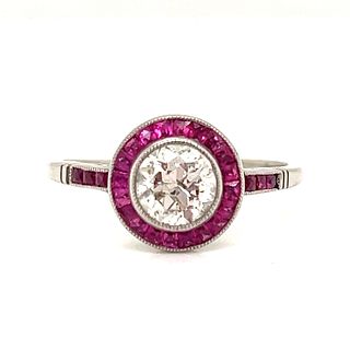 Platinum Ruby Diamond Ring