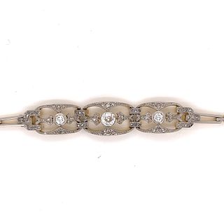 Art Nouveau 18k Platinum Diamond Bracelet