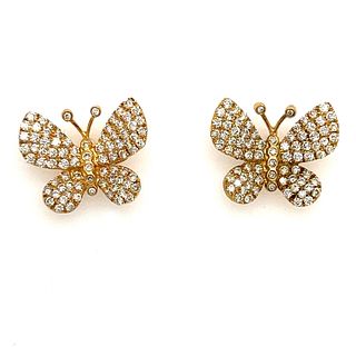 18k Diamond Butterfly Earrings