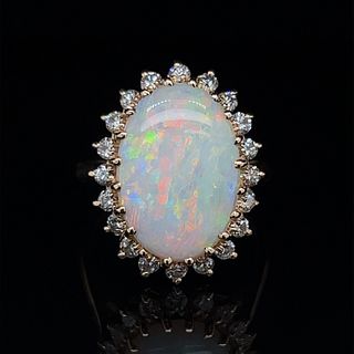 18k Opal Diamond Rosetta Ring
