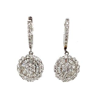 18k Rosetta Diamond Drop Earrings