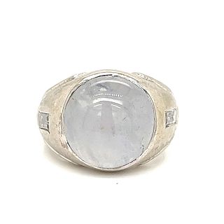14k White Sapphire Diamond Ring