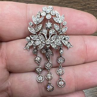 Victorian 18K & Platinum Diamond Brooch