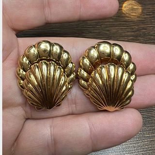 18K Retro Sea Shell Earrings