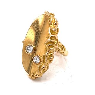 18K Yellow Gold 2-Diamond Ring