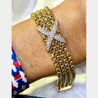 David Yurman 18K Yellow Gold Diamond Bracelet