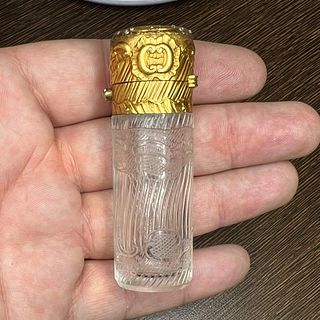 Victorian18K and Crystal Perfume Dabbing Bottle