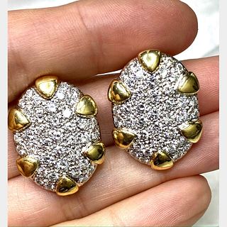 Aldo Garavelli 18K Yellow Gold Diamond Earrings