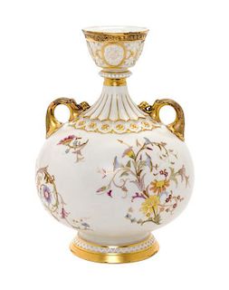 A Royal Worcester Porcelain Vase Height 11 1/4 inches.