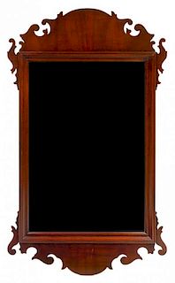 A Chippendale Style Mahogany Mirror Height 40 x width 23 3/4 inches.