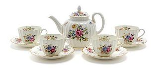 * A Royal Worcester Porcelain Tea Service Height of teapot 6 inches.