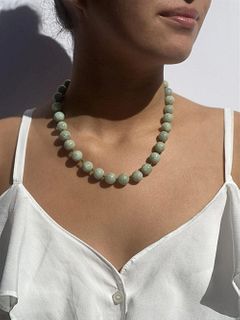 Victorian Chinese 14k Jade Jadeite Necklace