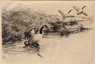 Roland H. Clark (1874-1957) Two Drypoints