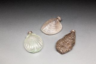 Three Glass Shell-Shaped Flasks by William T. Murphy