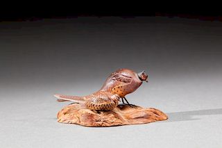 Miniature Pheasant Pair by Allen J. King (1878-1963)